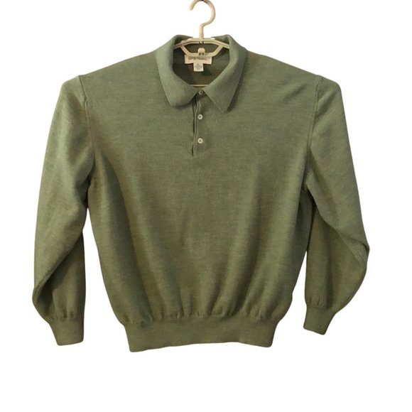 John W Nordstrom Polo Sweater 100% Wool - Picture 1 of 5